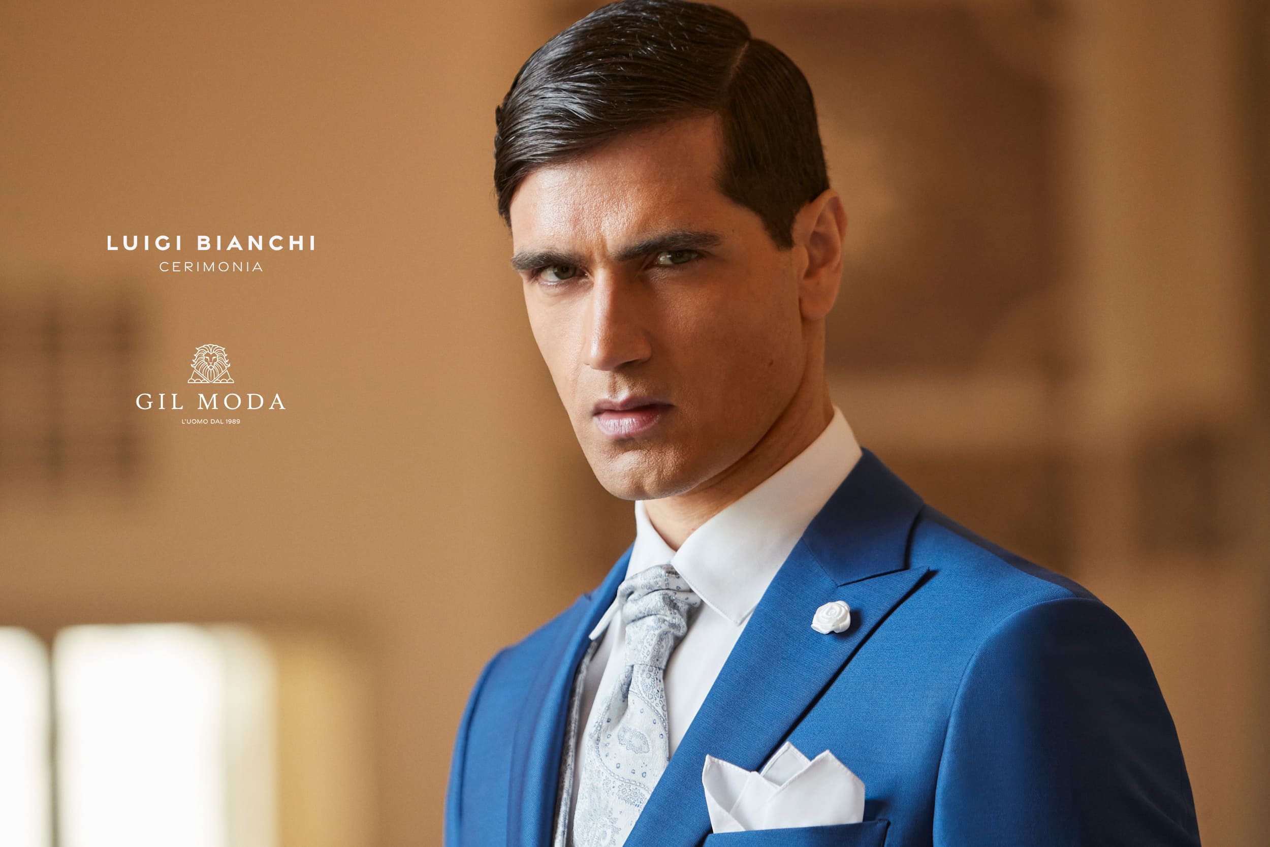 abito da sposo uomo bluette gilet chiaro gilmoda milano Abiti da sposo 2023 Luigi Bianchi Cerimonia